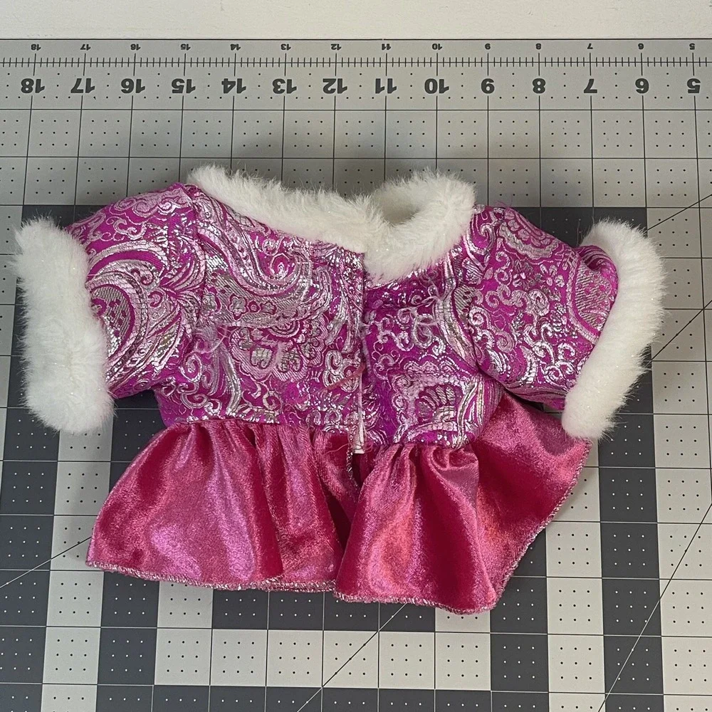 Build A Bear Pink and Blue Ice Skating Outfits With Ear Muffs Baton Lot of‎ 2